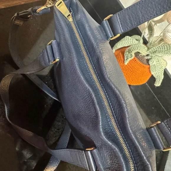 Fossil Dark Blue Leather Shoulder Bag - Picture 7 of 15